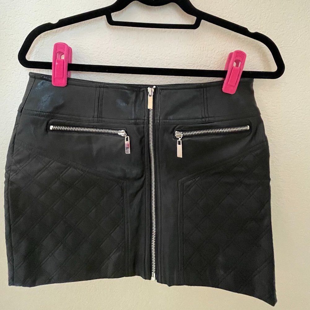 Bebe Black Leather Skirt